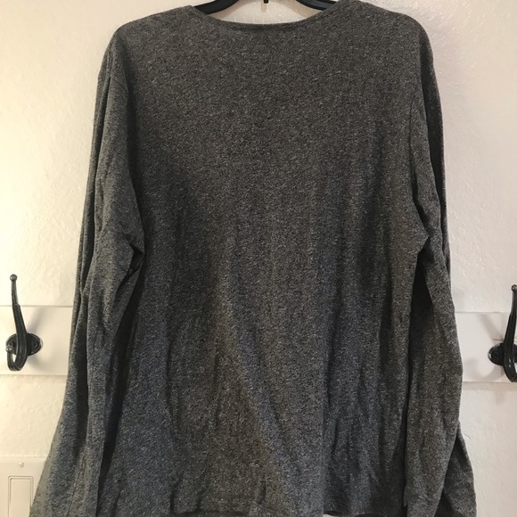 H&M Henley Grey Marled Long Sleeve Shirt | Large - Picture 4 of 4